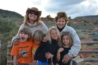 Patti, her daughter Brandy and four of her five grandchildren