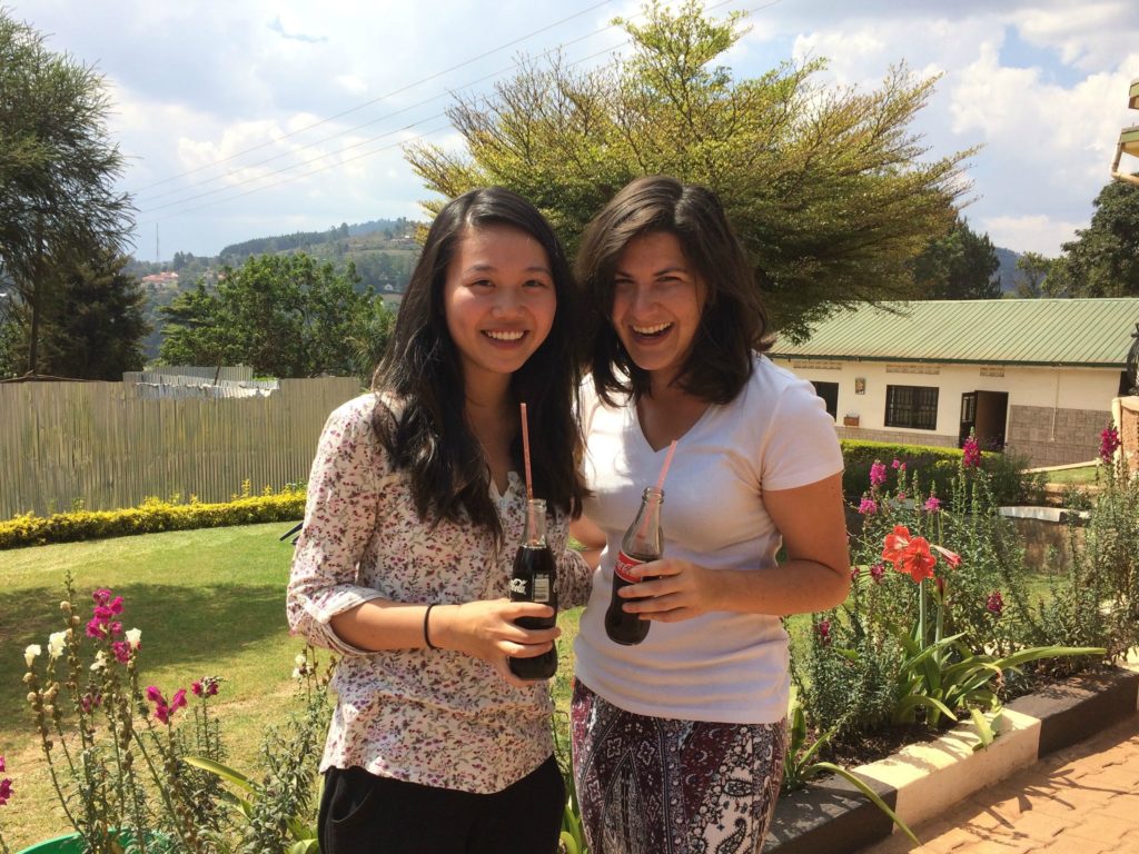 Coke Scholars Kate Gasparro and Emily Pang in Uganda