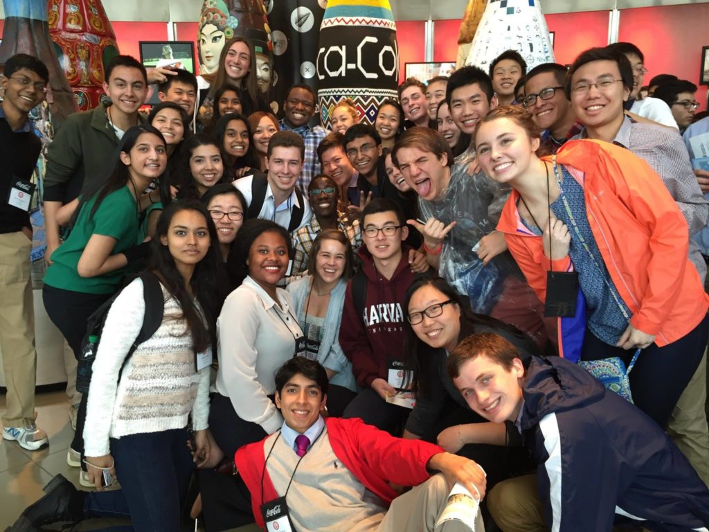 Part of the 2015 class of Coke Scholars at the World of Coca-Cola (Jacqueline in top left).