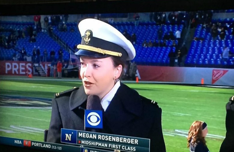 Megan Rosenberger was interviewed by CBS Sports before the Army Navy Game last week.