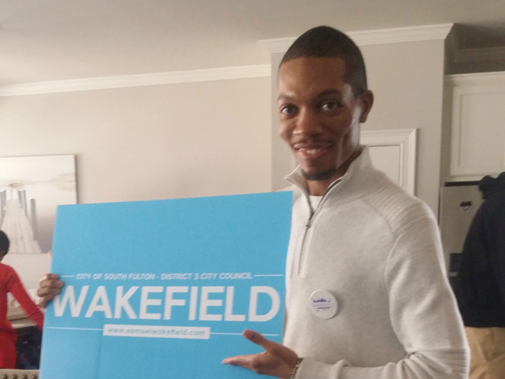 Samuel Wakefield (2002) is running for City Council of South Fulton County in Atlanta.