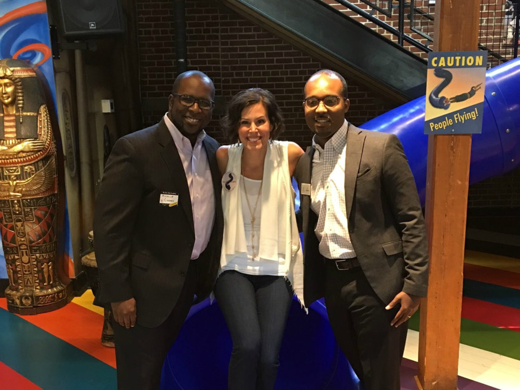 Lesley Wainwright (1994) and TJ Abrams (2001) visited the Ron Clark Academy in Atlanta for an open house and are happy to report that they are slide certified!