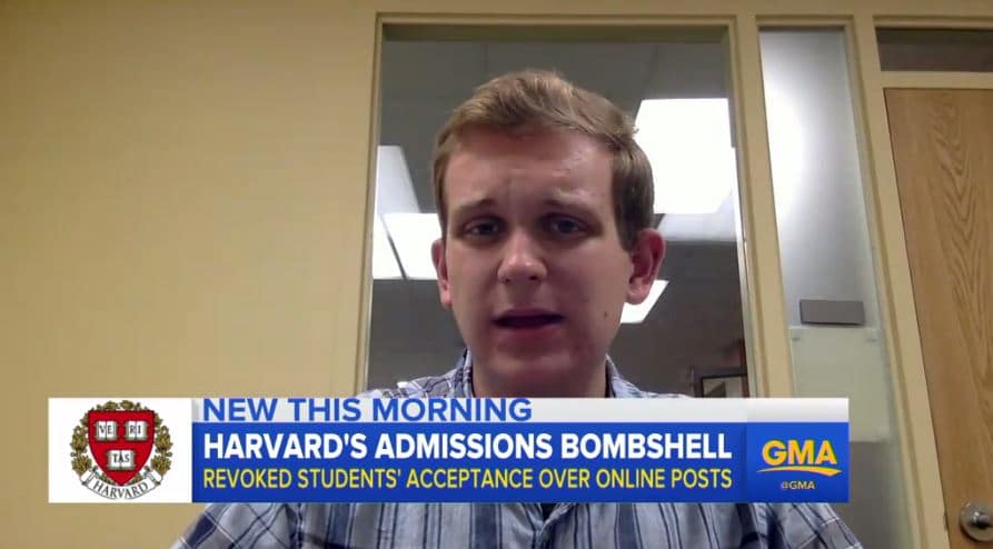 Wyatt Hurt (2017) was featured on Good Morning America in a piece about Harvard University admissions. See him at 1:25!