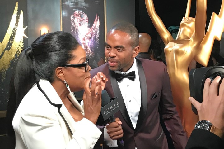 Albert also hosted the Emmy Awards backstage and got to interview celebrities like Oprah Winfrey and Dolly Parton. 