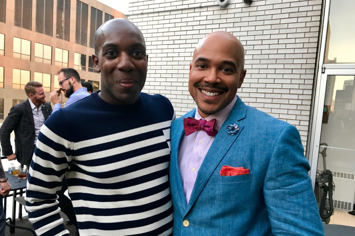 Ishan Johnson (2001) and Jamal Edwards (1994) met up at the Chicago History Museum's Men's Fashion Awards in Chicago.