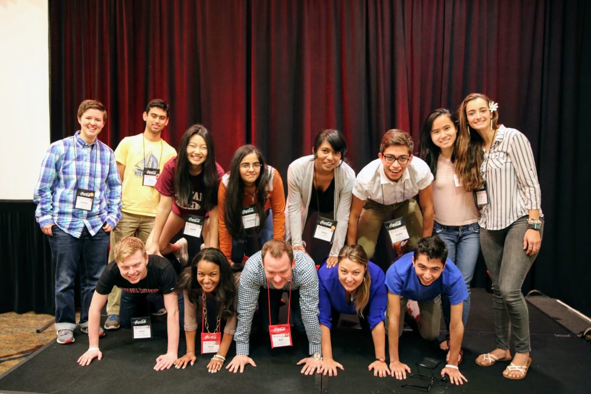 Bridget (far left) connected with fellow change agents from across the country at Coca-Cola Scholars Weekend in Atlanta.