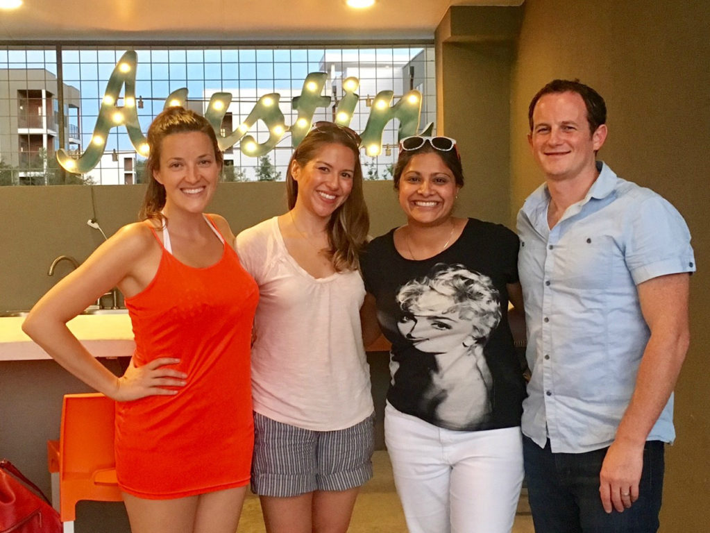 Hilary Corna (2003) organized a cookout for Scholars in Austin, TX. Simmi Mehta (1999) and Natalie Neumann (2005) attended and had a great time catching up!