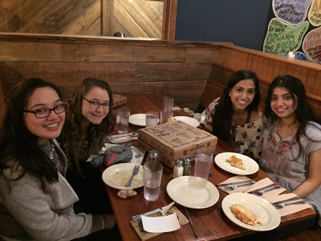 Slices for Scholars at Brown with Anna Delamerced (2012), Amador Delamerced (2014), Lauren Maunus (2015), Shanze Tahir (2015), and Alka Pai (2015).