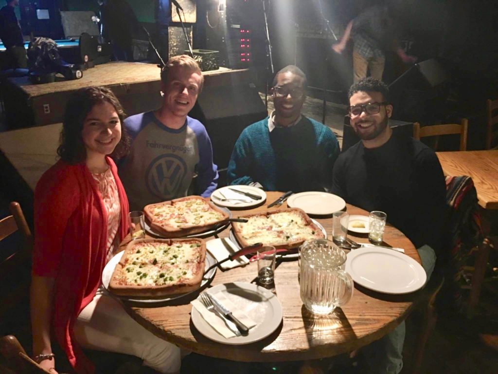 Slices for Scholars at Cornell with Francine Barchett (2016), Dalton Price (2016), Isiah Murray (2015), and Jeremiah Grant (2013).