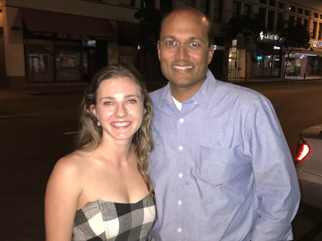 Pamit Surana (1989) and Kiera Peltz (2012) met up during his recent trip to LA. "We’ve both kept in touch ever since we met during her Scholars Weekend when I interviewed her. Her work at her nonprofit Coding School has been going quite well. I’ve been a mentor to her on that and she’s (no surprise) doing amazing things with it!" said Pamit.