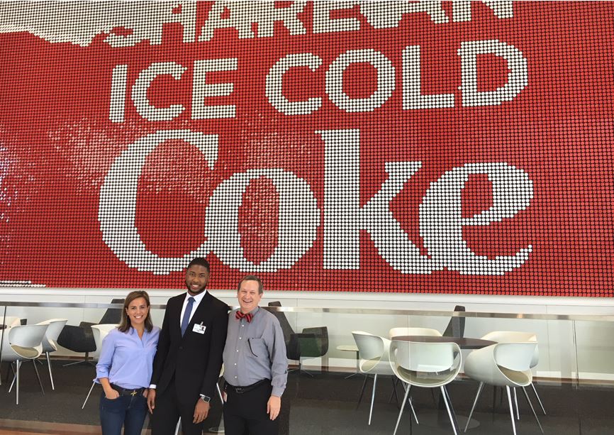 Quintin Lassiter (2016) visited Coke Headquarters after interviewing at Deloitte for a summer internship.