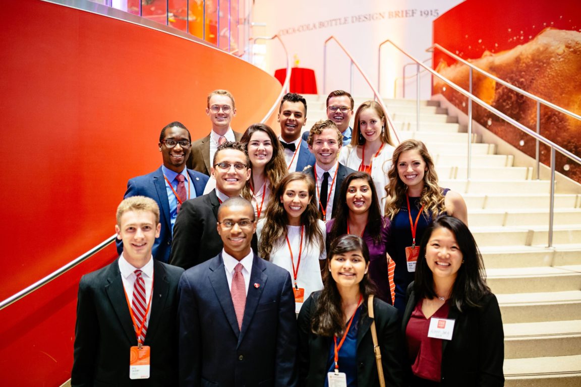 Jeremiah (middle left) and some of his fellow 2013 Scholars at the 2018 Leadership Summit World of Coca-Cola kick-off.