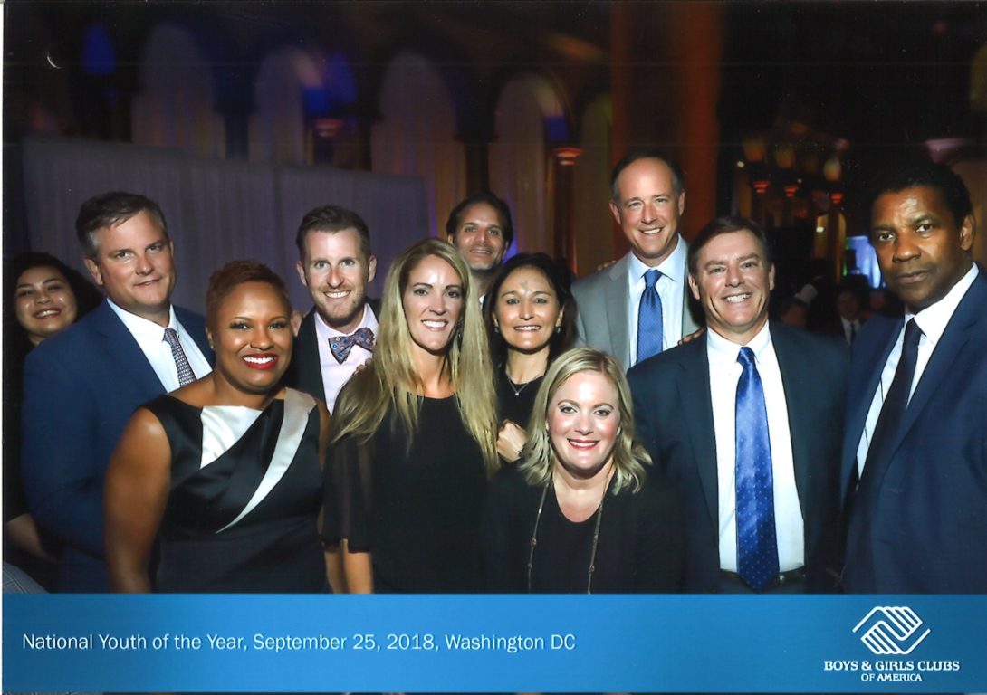 Arielle Thornton (2010, left) attended the Boys and Girls Club Youth of the Year Gala in Washington, DC, as a guest of The Coca-Cola Company, where actor Denzel Washington was the keynote speaker.