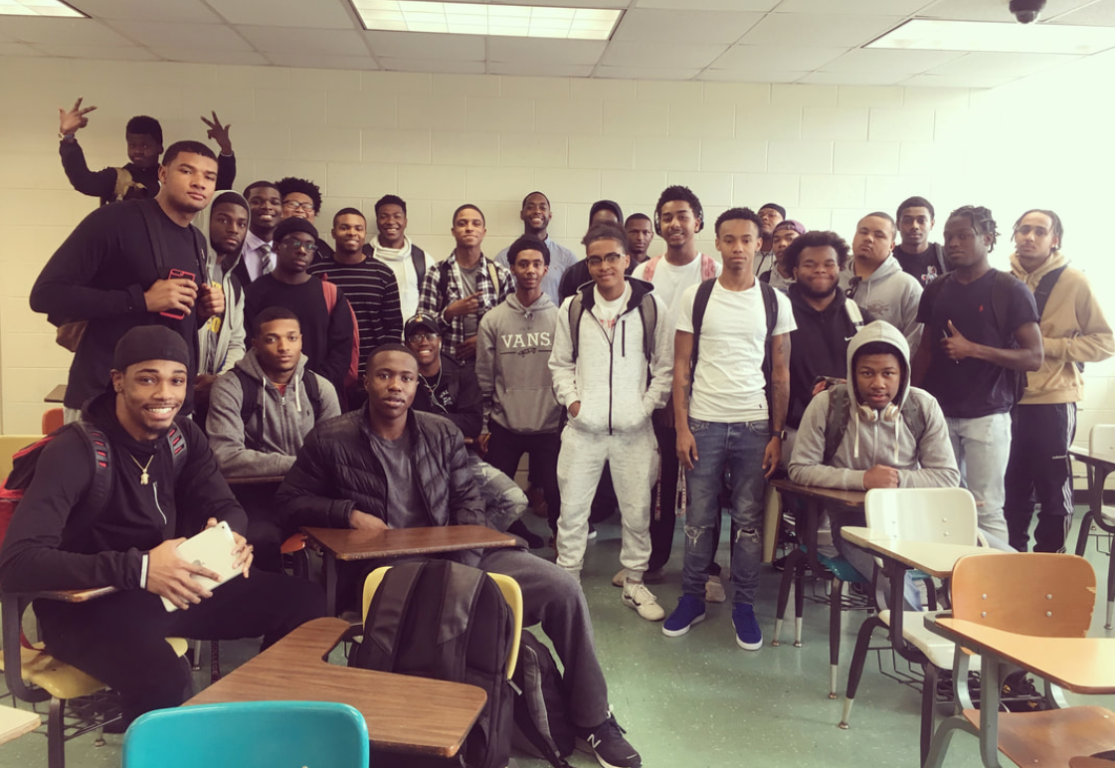 Nathan's first class of undergraduate students at Morehouse College.